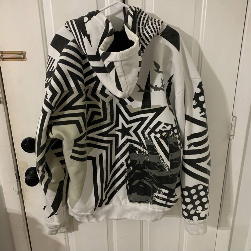 Fox Black and White Graphic Hoodie